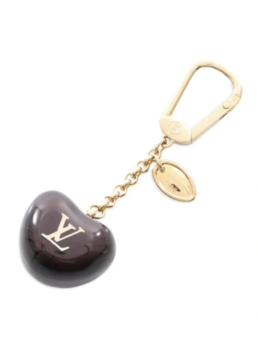 Louis Vuitton Pomme D’Amour Gold-Tone and Dark Brown Heart Key/Bag Charm